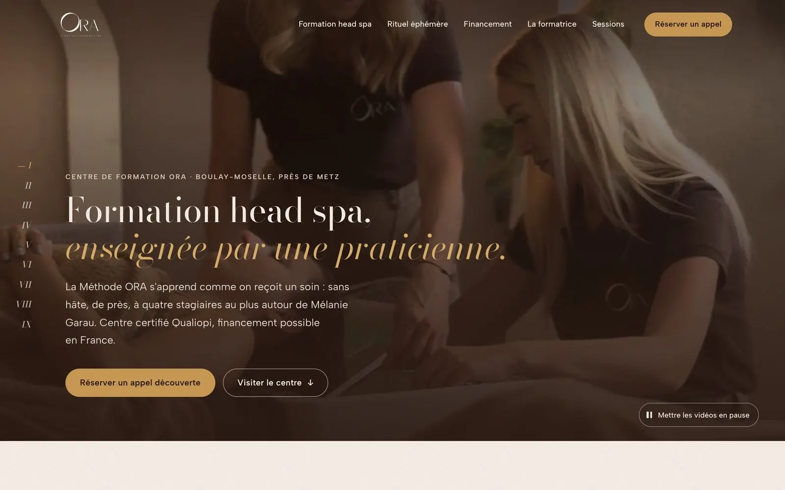 Page d’accueil du site ORA, sur ordinateur