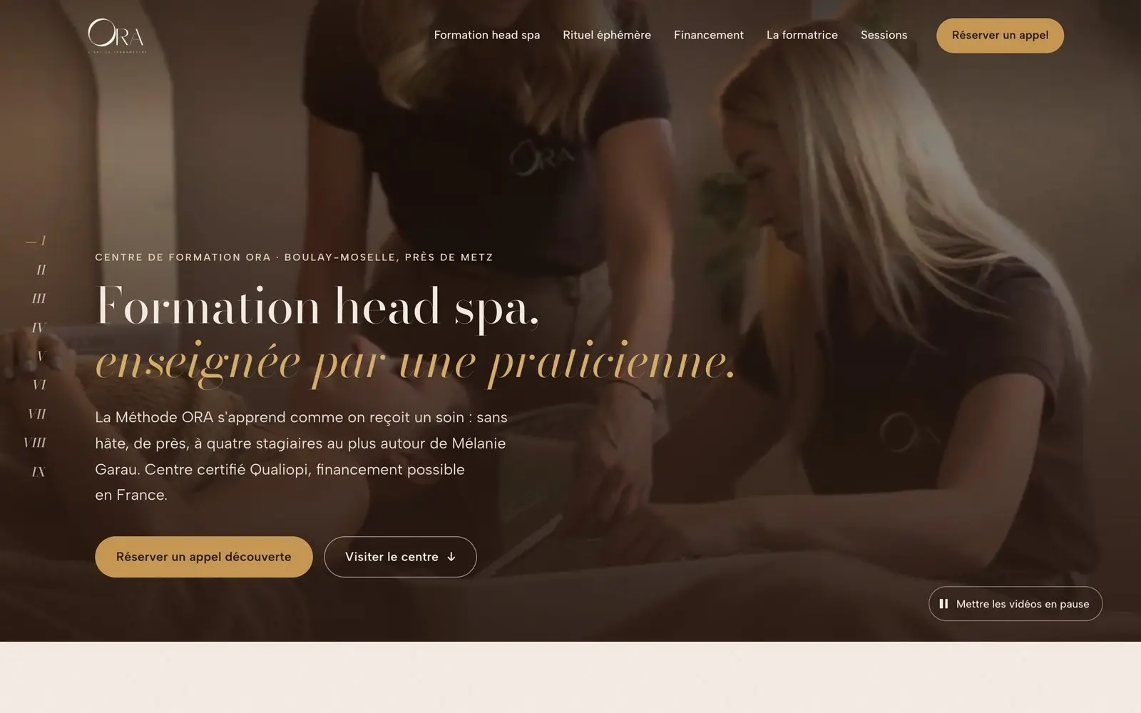 Le site de ORA Formation, sur ordinateur
